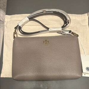 Tory Burch Taupe Leather Crossbody Bag